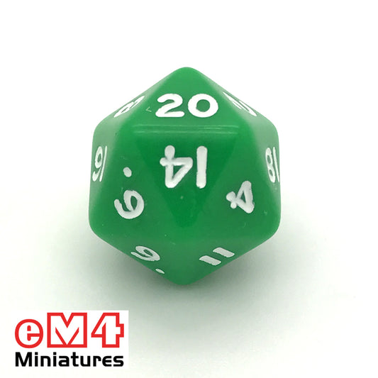 Opaque Green D20 Poly Dice
