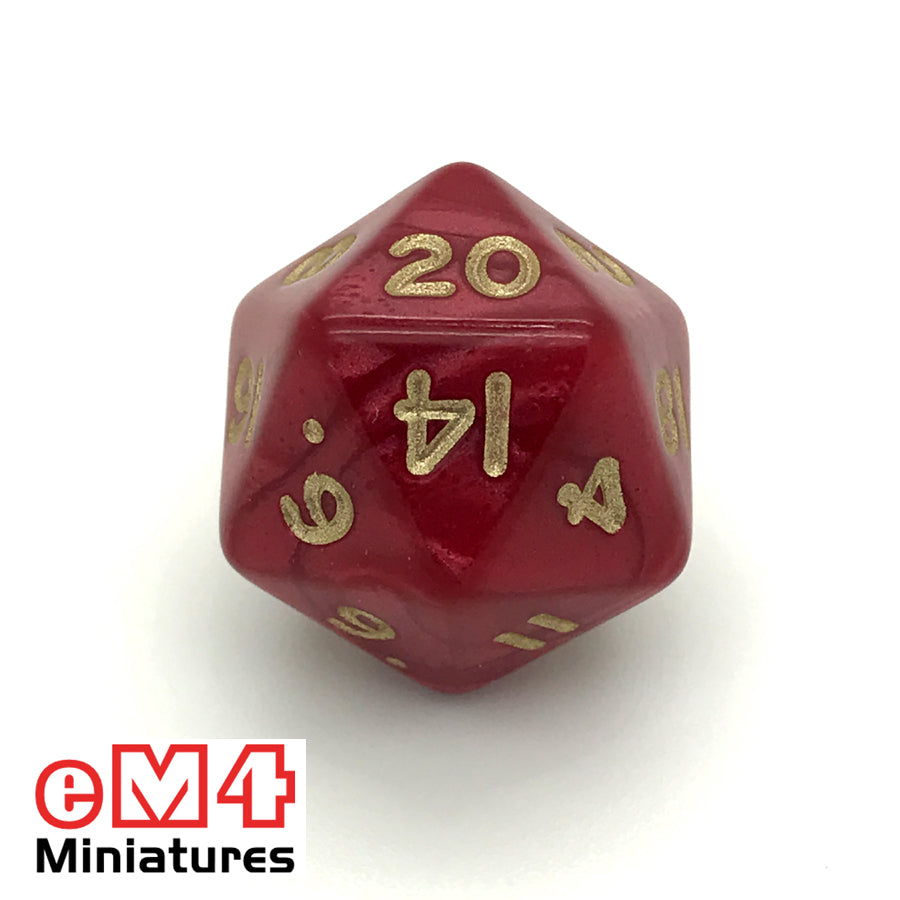 Pearl Red D20 Poly Dice
