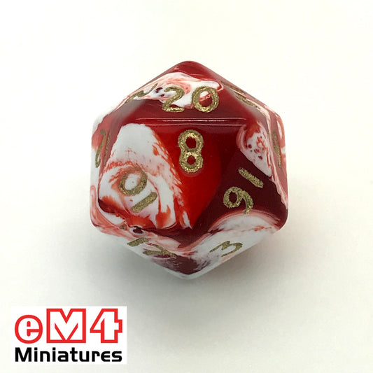 Marble Red D20 Poly Dice