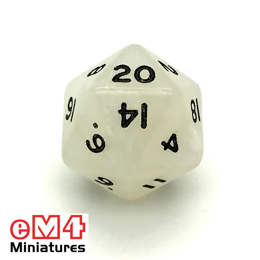 Pearl White D20 Poly Dice