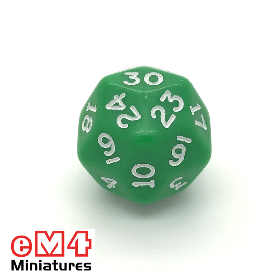 Opaque Green D30 Poly Dice