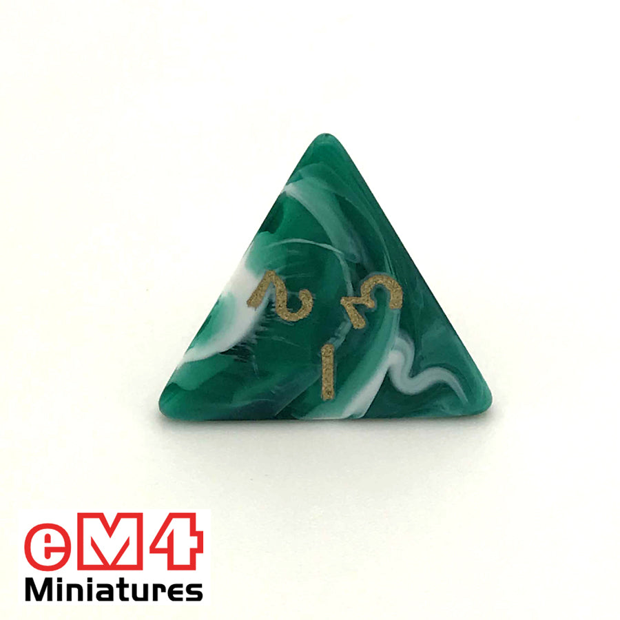 Marble Green D4 Poly Dice