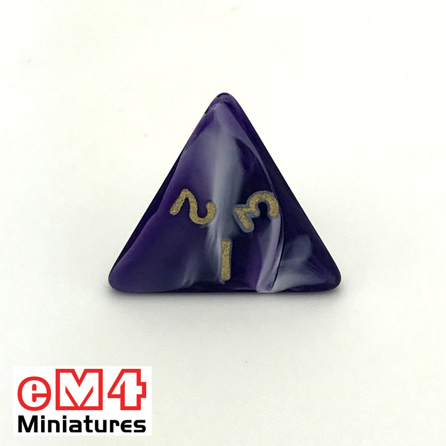 Marble Purple D4 Poly Dice