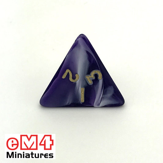 Marble Purple D4 Poly Dice