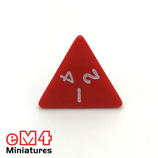 Opaque Red D4 Poly Dice