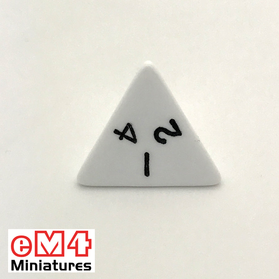 Opaque White D4 Poly Dice