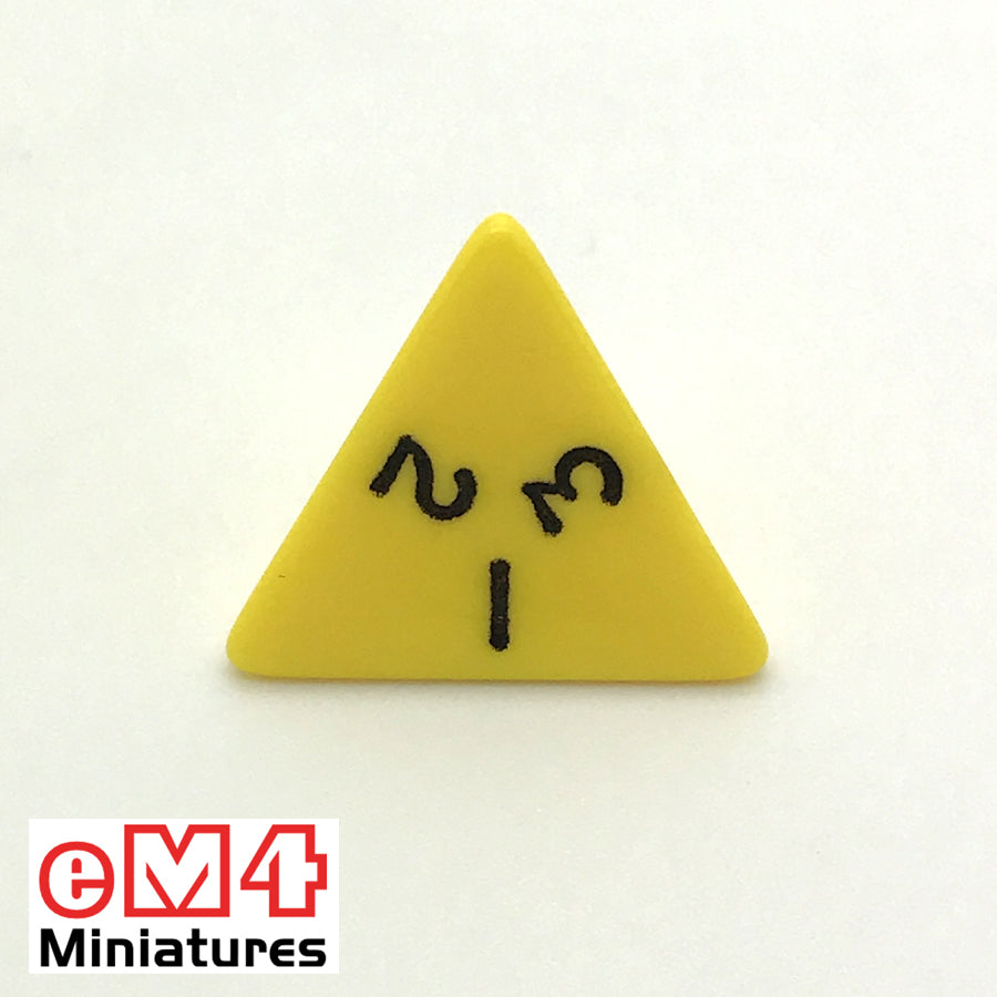 Opaque Yellow D4 Poly Dice