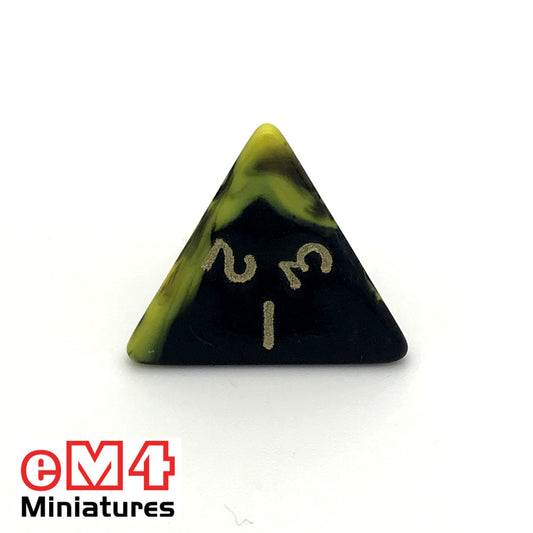 Oblivion Yellow D4 Poly Dice