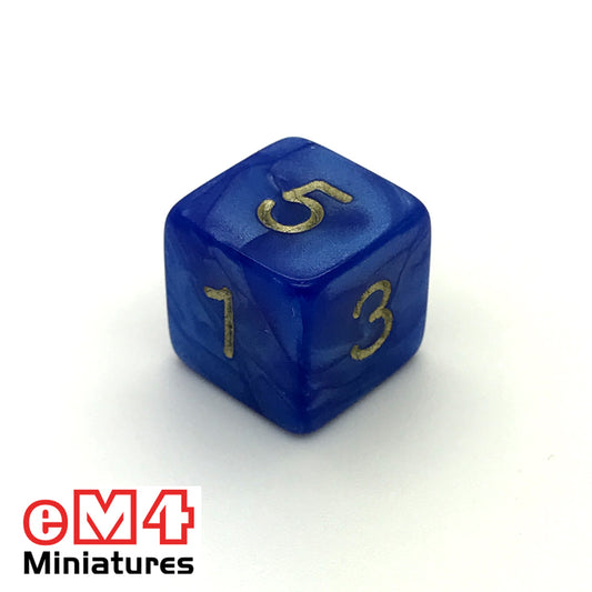 Pearl Blue D6 Poly Dice