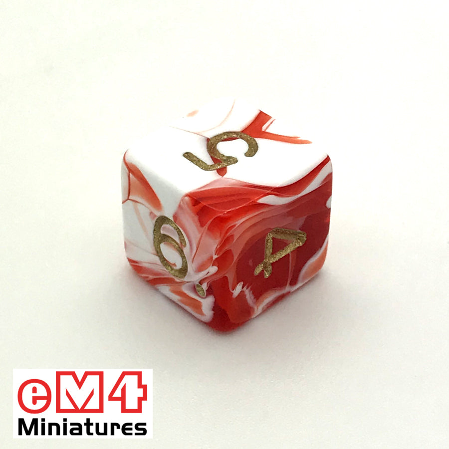 Marble Red D6 Poly Dice