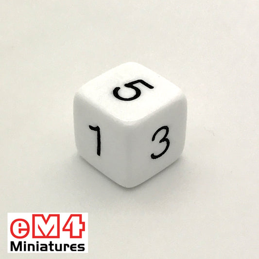 Opaque White D6 Poly Dice