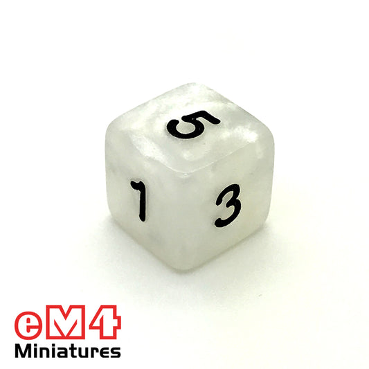 Pearl White D6 Poly Dice