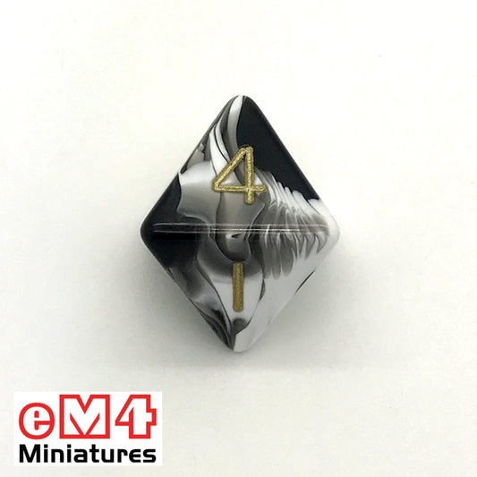 Marble Black D8 Poly Dice
