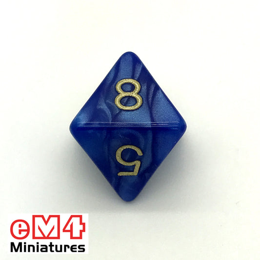 Pearl Blue D8 Poly Dice