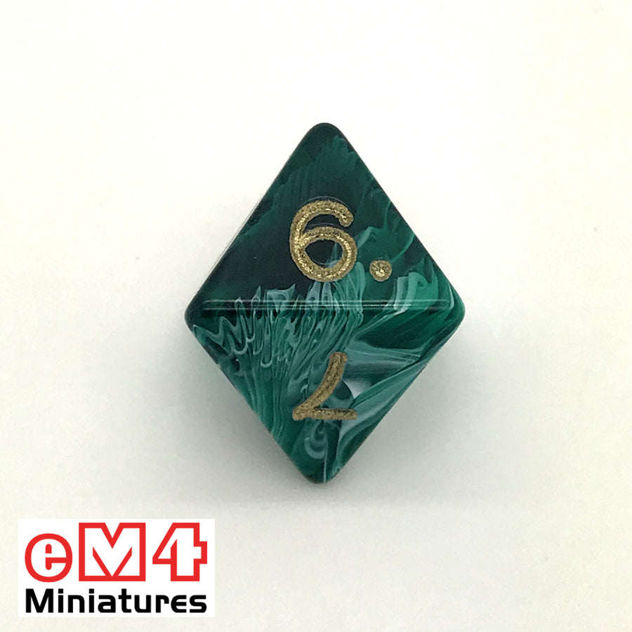 Marble Green D8 Poly Dice