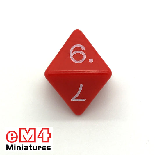 Opaque Red D8 Poly Dice