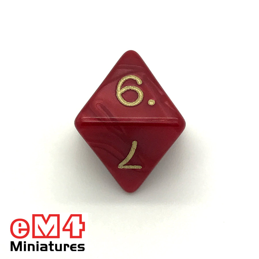 Pearl Red D8 Poly Dice