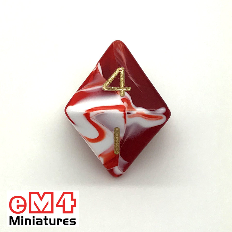 Marble Red D8 Poly Dice