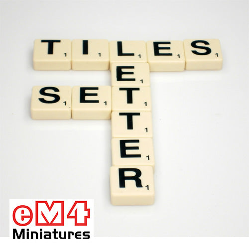Letter tiles - set of 100 tiles with letters and their values. Ideal for word games