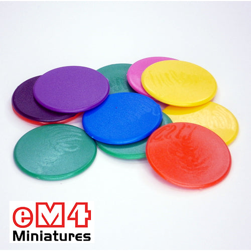 38mm counters mixed colours- bag of 100