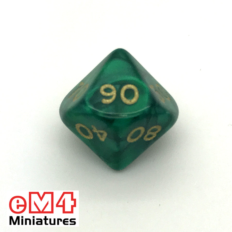 Pearl Green D10 (00-90) Poly Dice