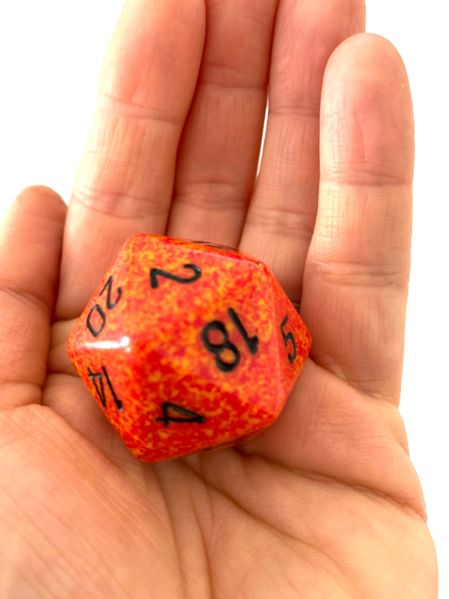 JUMBO D20 SPECKLED FIRE