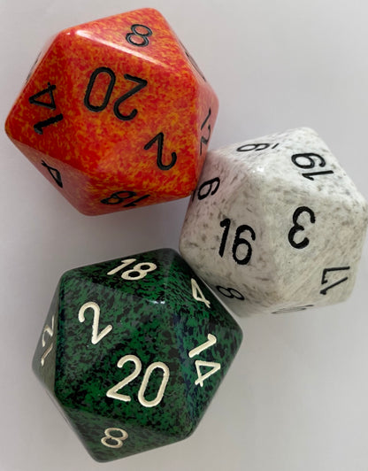 JUMBO D20 SPECKLED FIRE