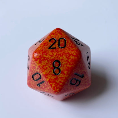 JUMBO D20 SPECKLED FIRE