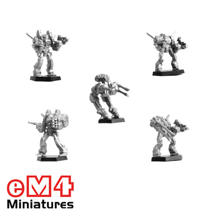 Mechs - 5 Plastic Miniatures