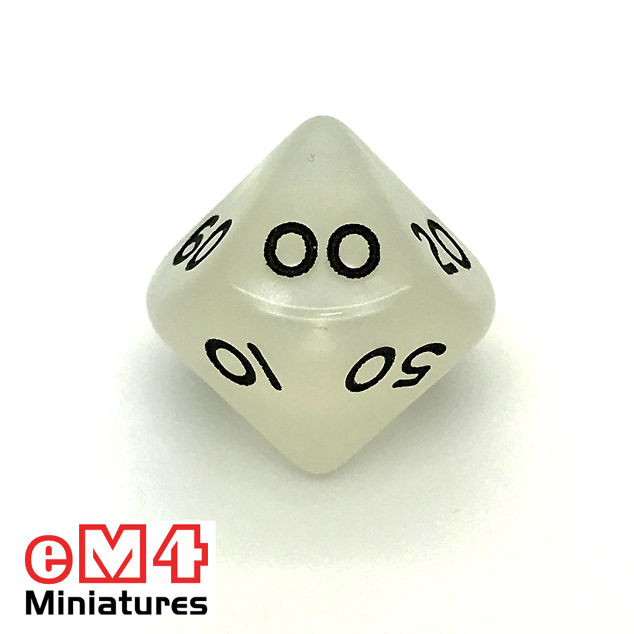 Pearl White D10 (00-90) Poly Dice